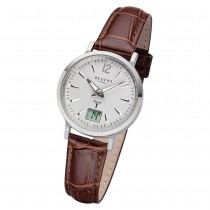 Regent Damen Armbanduhr Analog-Digital FR-256 Funk-Uhr Leder braun URFR256