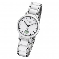 Regent Armbanduhr Analog Digital FR-264 Funk-Uhr Metall weiß silber URFR264