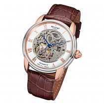 Regent Herren Armbanduhr Analog GM-1462 Automatik-Uhr Leder braun URGM1462