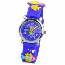 Tee-Wee Kinderuhr blau Meereswelt 3D Kautschukband Kinder Uhren UW835B