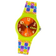 Chic-Watches Damenuhr Flower Power grün Armbanduhr Chic Lady-Uhr UC023