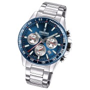 Festina Herrenuhr Timeless Chronograph Armbanduhr Edelstahl silber UF20560/2