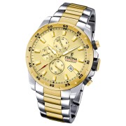 Festina Herrenuhr Chronograph Sport Armbanduhr Edelstahl silber gold UF20562/1