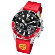 Lotus Herrenuhr Edelstahl Silikon silber rot Lotus Classic Armbanduhr UL18935/1