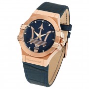 Maserati Herren Armbanduhr POTENZA Analog Leder blau UMAR8851108027
