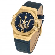 Maserati Herren Armbanduhr POTENZA Analog Leder blau UMAR8851108035