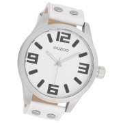 Oozoo Unisex Armbanduhr Timepieces Analog Leder weiß UOC1000A