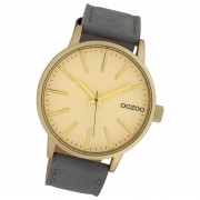 Oozoo Damen Armbanduhr Timepieces Analog Leder grau UOC10013