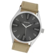 Oozoo Herren Armbanduhr Timepieces Analog Leder dunkelgrau UOC10021