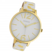 Oozoo Damen Armbanduhr Timepieces Analog Leder weiß gelb UOC10209