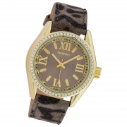 Oozoo Damen Armbanduhr Timepieces Analog Leder hellbraun schwarz UOC10225