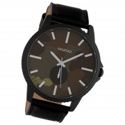 Oozoo Unisex Armbanduhr Timepieces Analog Leder schwarz UOC10334