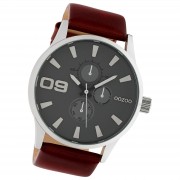 Oozoo Unisex Armbanduhr Timepieces Analog Leder dunkelbraun UOC10348