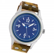 Oozoo Unisex Armbanduhr Timepieces Analog Leder camouflage grün UOC10351