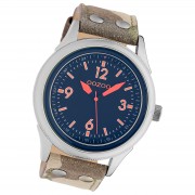 Oozoo Unisex Armbanduhr Timepieces Analog Leder camouflage braun UOC10354
