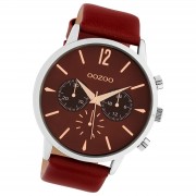 Oozoo Unisex Armbanduhr Timepieces Analog Leder rot UOC10356
