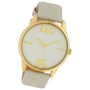 Oozoo Damen Armbanduhr Timepieces Analog Leder hellgrau UOC10375