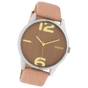 Oozoo Damen Armbanduhr Timepieces Analog Leder hellrosa UOC10376