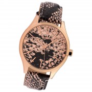 Oozoo Damen Armbanduhr Timepieces Analog Leder schwarz hellbraun UOC10430