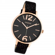 Oozoo Damen Armbanduhr Timepieces Analog Leder schwarz bronze UOC10438