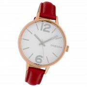 Oozoo Damen Armbanduhr Timepieces Analog Leder rot UOC10458