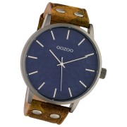 Oozoo Herren Armbanduhr Timepieces Analog Leder camouflage gelb UOC10461