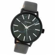 Oozoo Unisex Armbanduhr Timepieces Analog Leder grau UOC10468