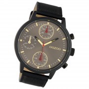 Oozoo Unisex Armbanduhr Timepieces Analog Leder schwarz UOC10532