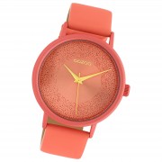 Oozoo Damen Armbanduhr Timepieces Analog Leder pfirsichrosa UOC10580