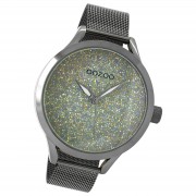 Oozoo Damen Armbanduhr Timepieces Analog Metall titan dunkelgrau UOC10652