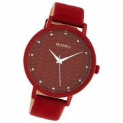 Oozoo Damen Armbanduhr Timepieces Analog Leder rot UOC10656