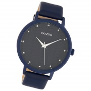 Oozoo Damen Armbanduhr Timepieces Analog Leder dunkelblau UOC10658