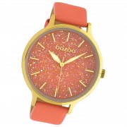 Oozoo Damen Armbanduhr Timepieces Analog Leder pfirsichrosa UOC10660