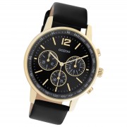 Oozoo Damen Armbanduhr Timepieces gold Leder schwarz UOC10841