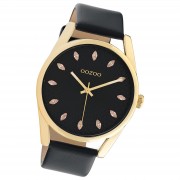 Oozoo Damen Armbanduhr Timepieces Analog Leder schwarz UOC10842