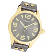 Oozoo Damen Armbanduhr Timepieces Analog Leder dunkelgrau UOC1084A