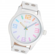 Oozoo Damen Armbanduhr Timepieces Analog Leder weiß UOC1085A