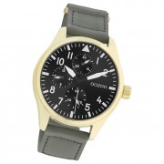 Oozoo Herren Armbanduhr Timepieces C11008 Analog Leder grau UOC11008