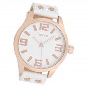 Oozoo Damen Armbanduhr Timepieces Analog Leder weiß rosegold UOC1100A