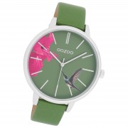 Oozoo Damen Armbanduhr Timepieces Analog Leder grün UOC11065