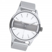 Oozoo Herren Armbanduhr Timepieces Analog Metall Mesh silber UOC11105