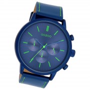 Oozoo Herren Armbanduhr Timepieces Analog Leder blau UOC11205