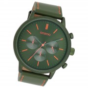 Oozoo Herren Armbanduhr Timepieces Analog Leder grün UOC11206