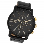 Oozoo Herren Armbanduhr Timepieces Analog Leder schwarz UOC11212