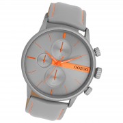 Oozoo Herren Armbanduhr Timepieces Analog Leder grau UOC11225