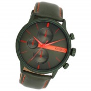 Oozoo Herren Armbanduhr Timepieces Analog Leder grün UOC11227