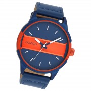 Oozoo Herren Armbanduhr Timepieces Analog Leder blau UOC11232