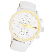 Oozoo Herren Armbanduhr Timepieces Analog Leder weiß UOC11313