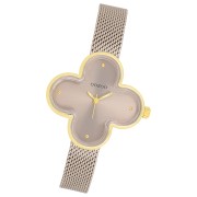 Oozoo Damen Armbanduhr Timepieces Analog Metallband taupe braun UOC11528