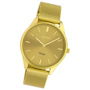 Oozoo Damen Armbanduhr Ultra Slim Quarzwerk Edelstahl mustard UOC20005